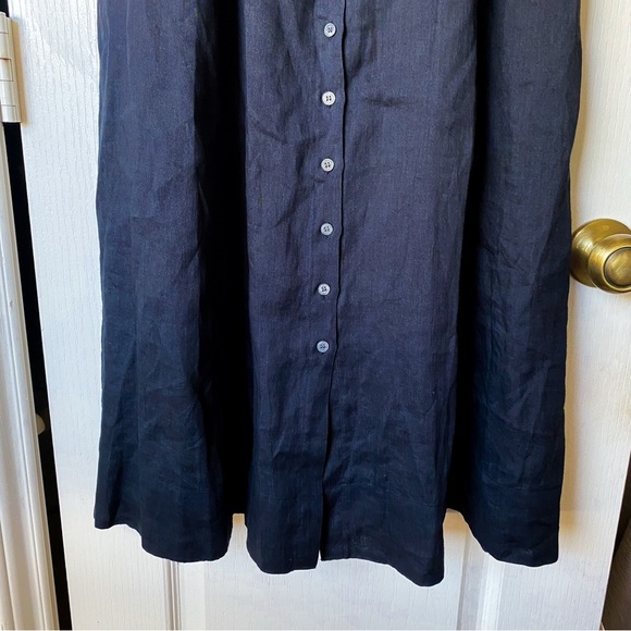 Doen Lantana Dress Black Ramie Maxi Sheer Sleeveless XXS EUC - Picture 3 of 9